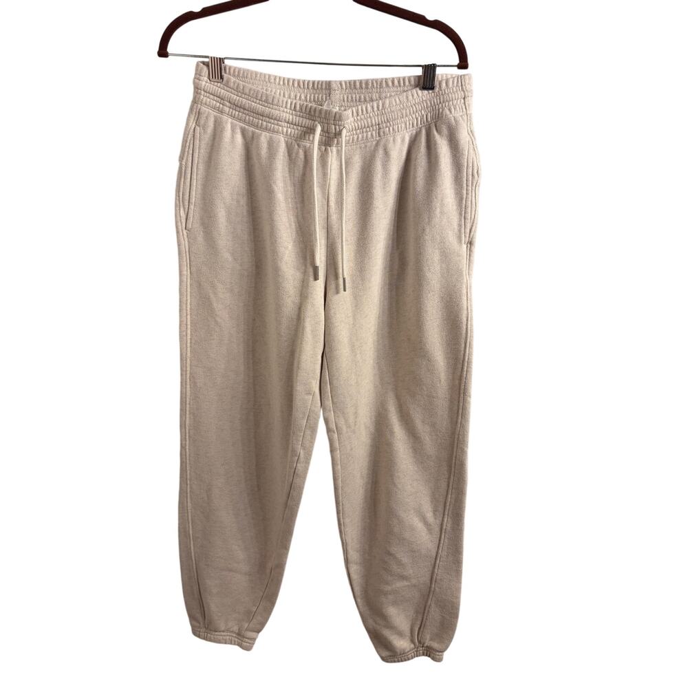 Aerie Oatmeal Heather Jogger Sweatpants M Cozy Lounge Drawstring Loungewear